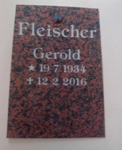 Fleischer Gerold 1934-2016 Grabstein